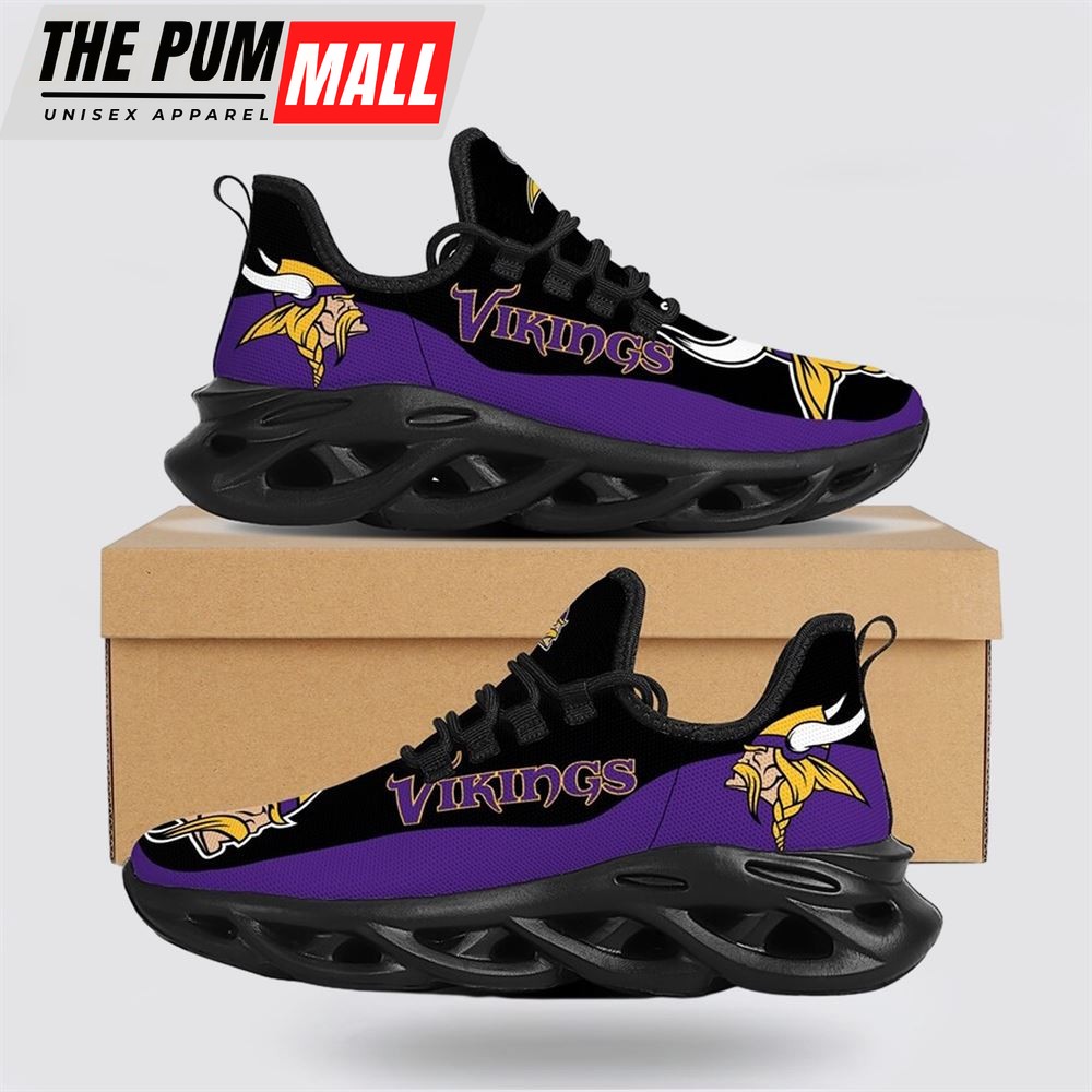 NFL Minnesota Vikings Max Soul Shoes Sneakers Sport Shoes Dominate The Streets With Authentic Nfl Style