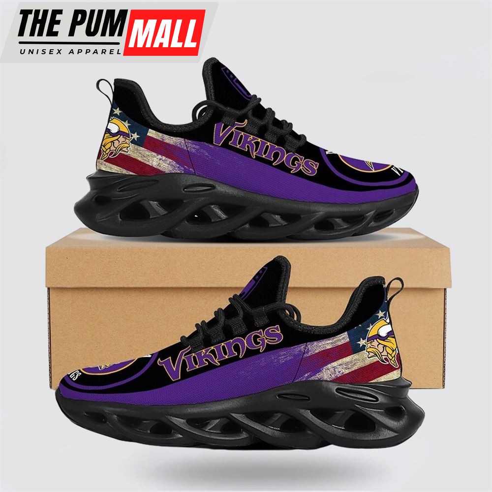 NFL Minnesota Vikings Max Soul Shoes Sneakers Sport Shoes Fuel Your Passion For The Game With Every Stride