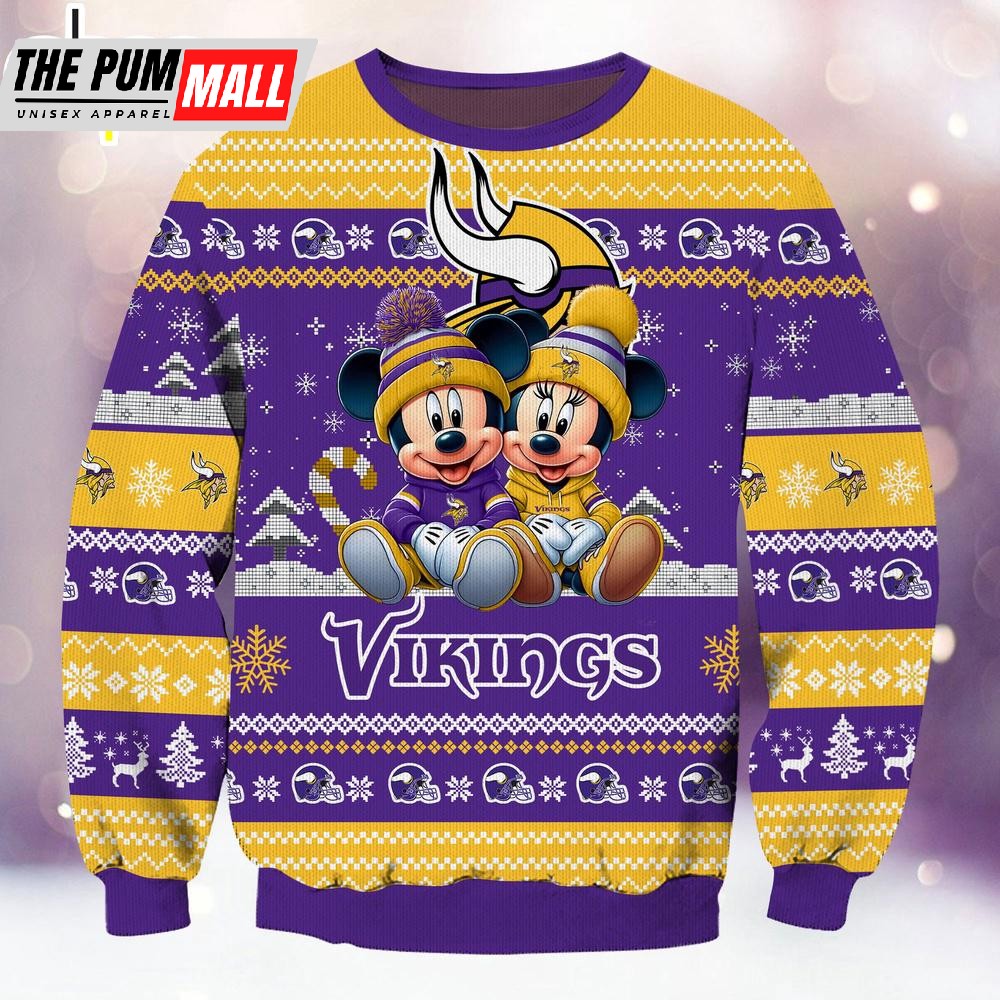 nfl-minnesota-vikings-mickey-and-minnie-cute-christmas-ugly-sweater-mzasdj6s NFL Minnesota Vikings Mickey And Minnie Cute Christmas Ugly Sweater