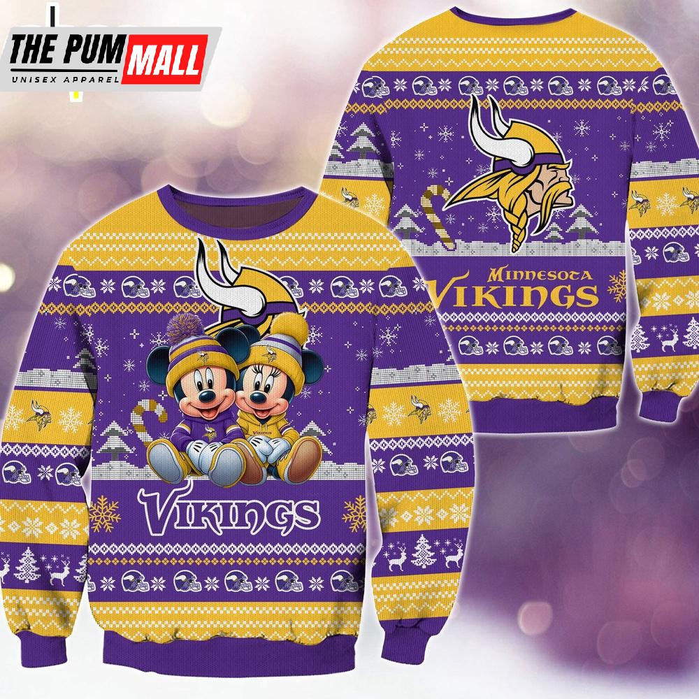 nfl-minnesota-vikings-mickey-and-minnie-cute-christmas-ugly-sweater-mzasdj6s NFL Minnesota Vikings Mickey And Minnie Cute Christmas Ugly Sweater