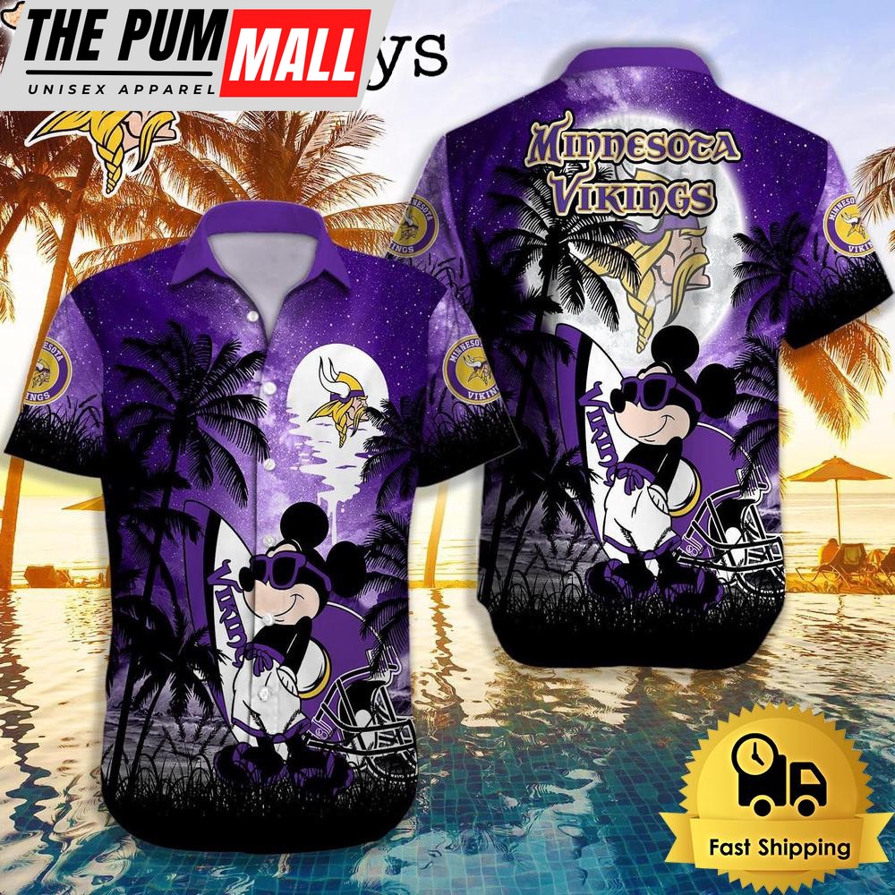 NFL Minnesota Vikings Mickey Mouse Summer Hawaiian Shirt, Disney Hawaiian Shirt