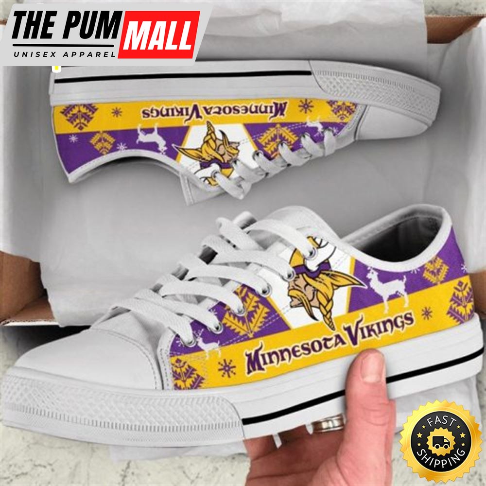 NFL Minnesota Vikings Purple Yellow Christmas Low Top Shoes