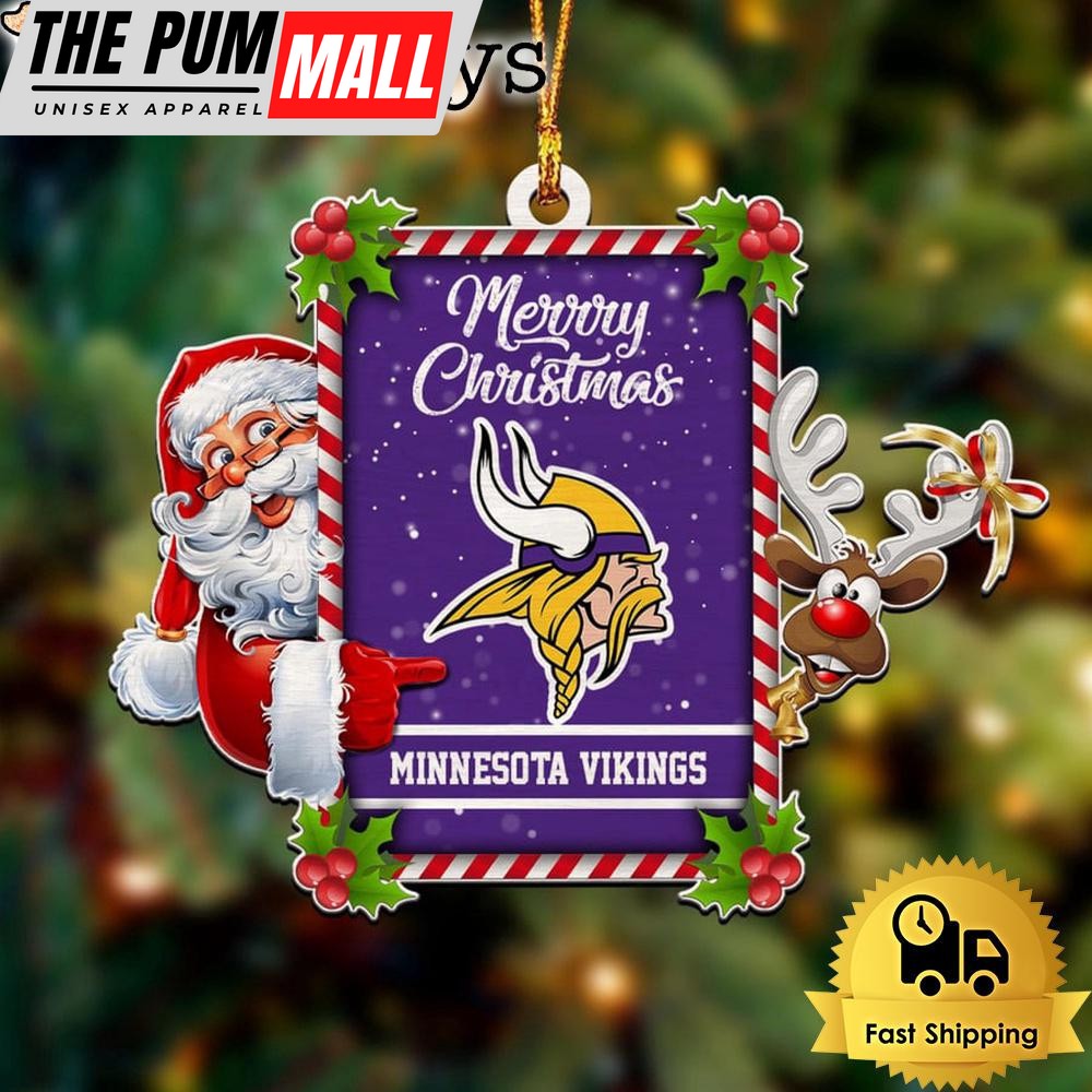 NFL Minnesota Vikings Santa Claus Merry Christmas Ornament Limited Edition