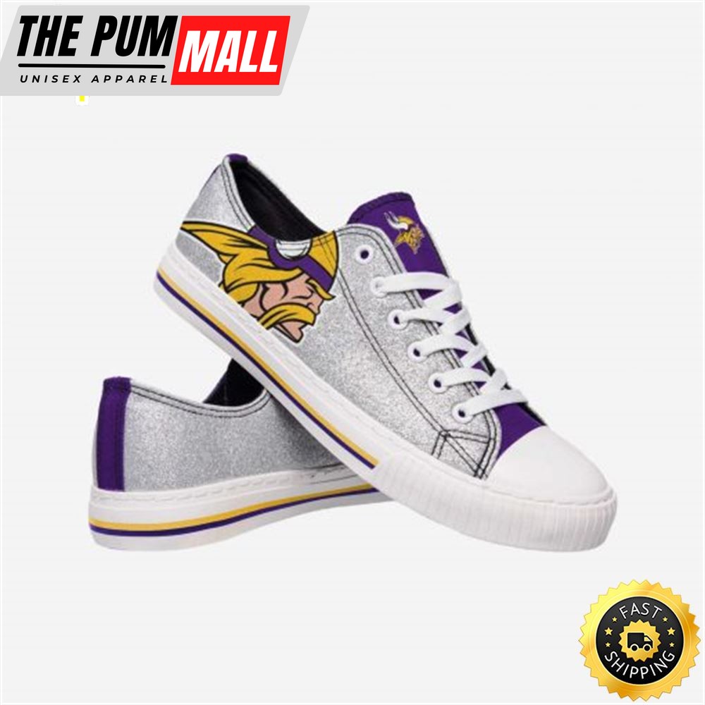 NFL Minnesota Vikings Silver Purple Low Top Shoes