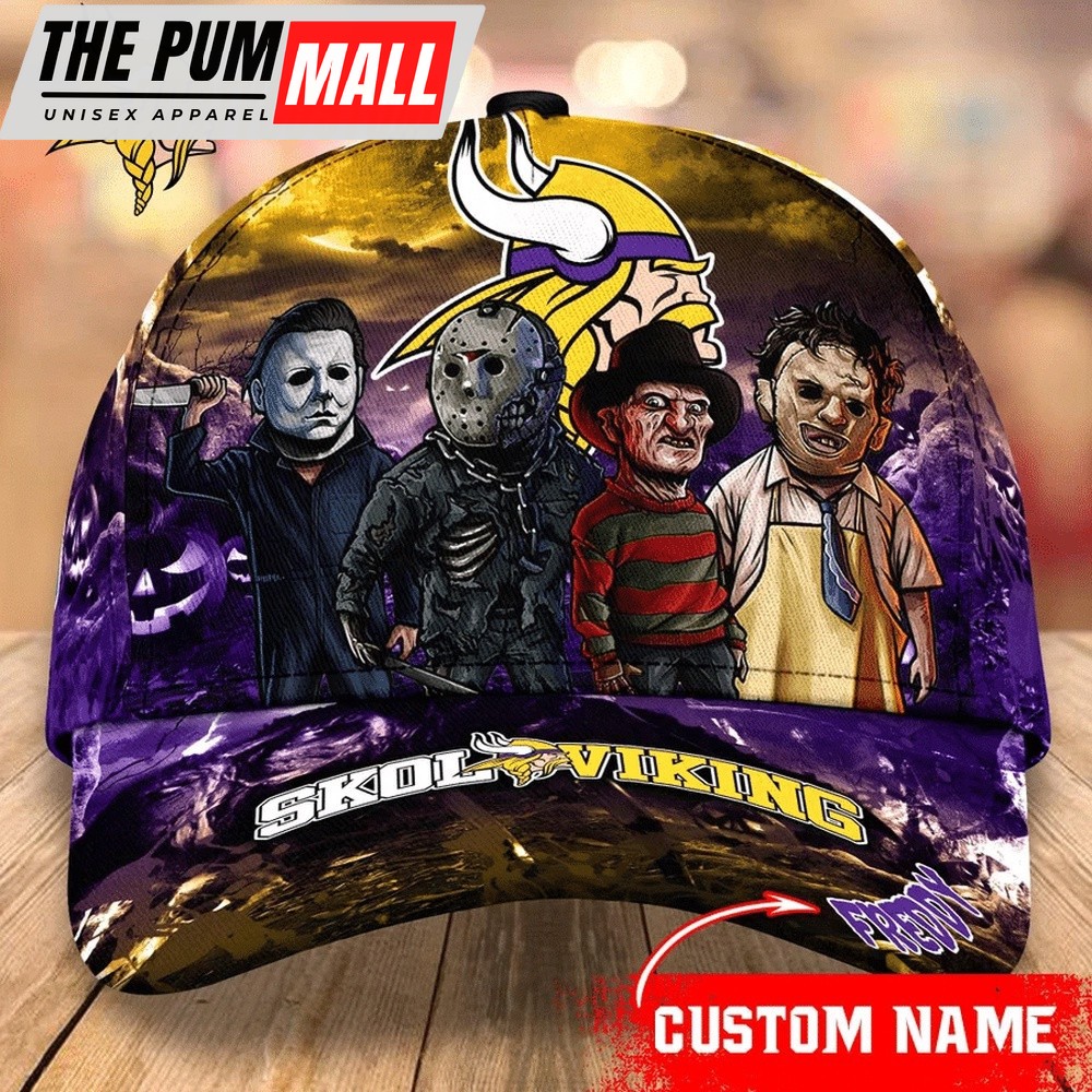 NFL Minnesota Vikings Special Horror Movie Characters Halloween Baseball Cap