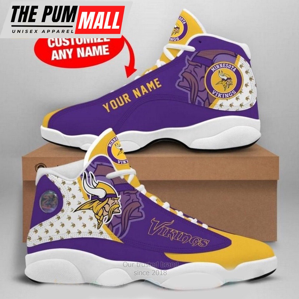 NFL Minnesota Vikings Team Custom Air Jd 13 Shoes
