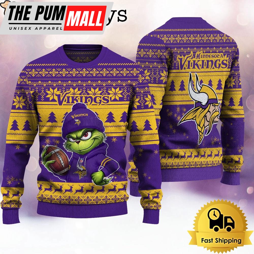 NFL Minnesota Vikings The Grinch Ugly Christmas Sweater
