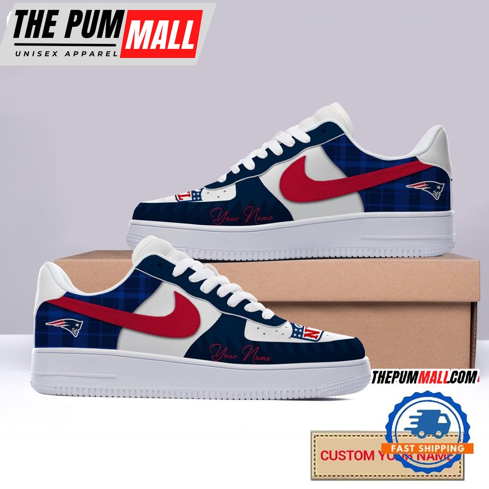 NFL New England Patriots Christmas Logo Pattern Custom Air Force 1 Shoes Sneaker