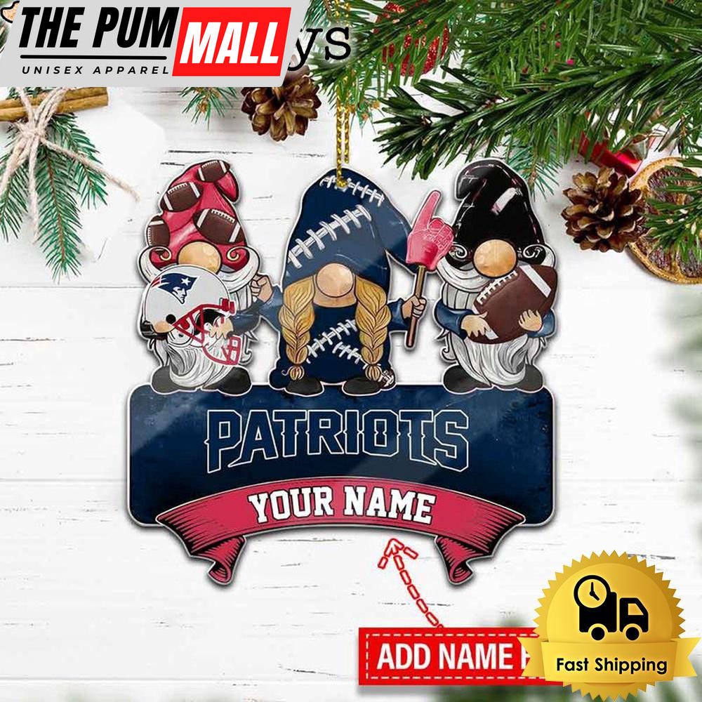 NFL New England Patriots Custom Gnome Christmas Ornament Limited Edition