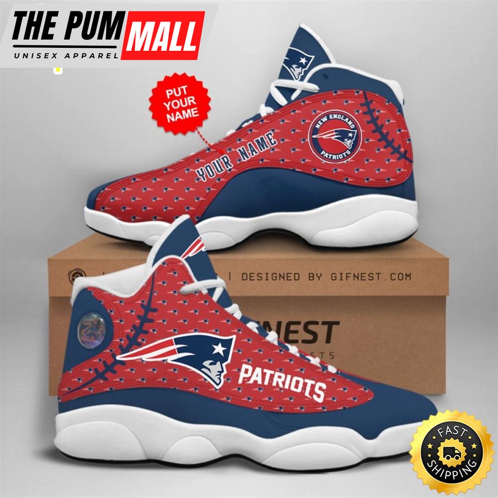 NFL New England Patriots Custom Name Air Jd 13 Shoes V3