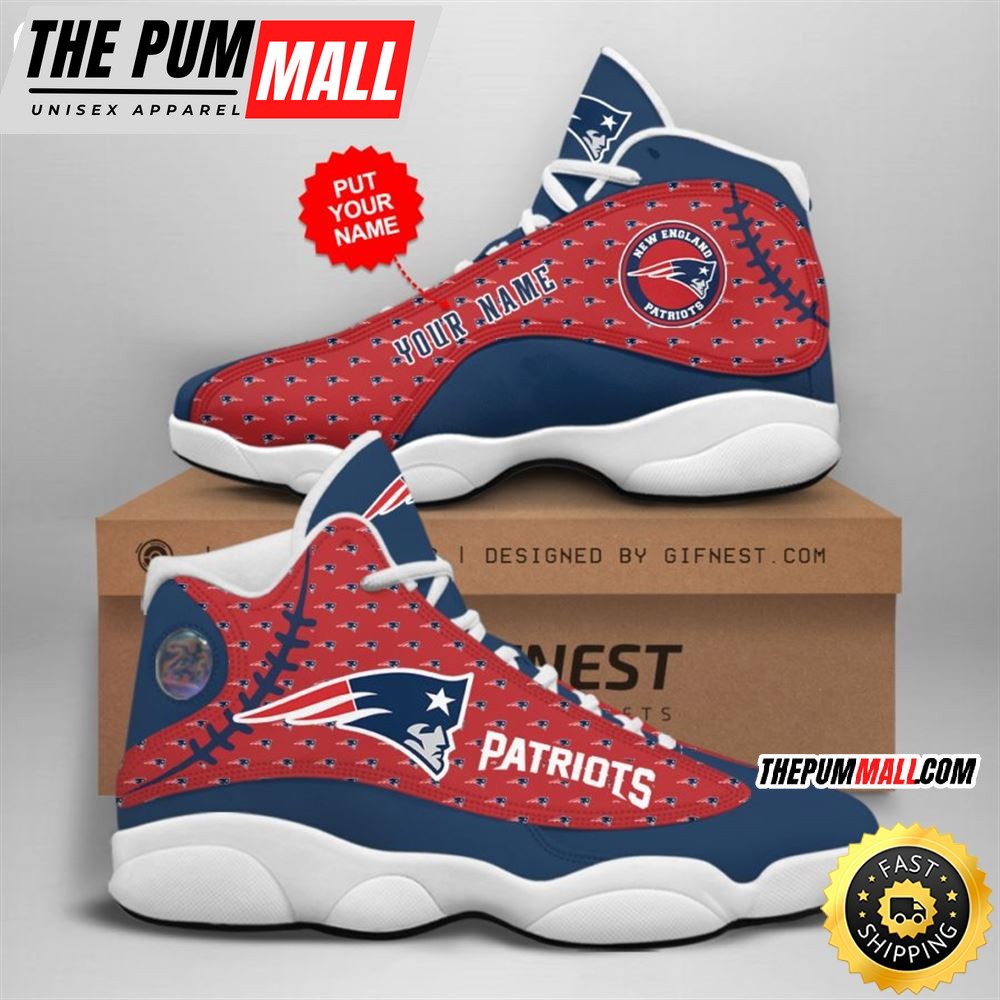 NFL New England Patriots Custom Name Air Jd 13 Shoes V3
