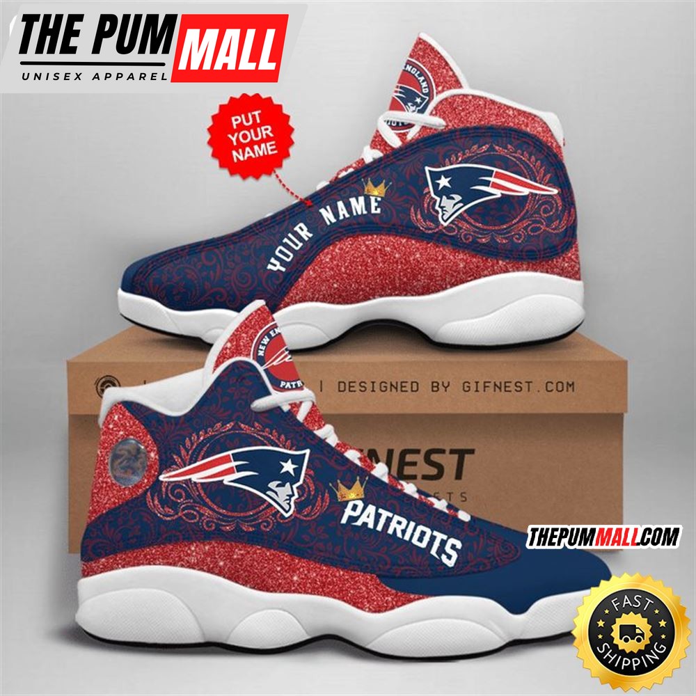 NFL New England Patriots Custom Name Colorful Air Jd 13 Shoes