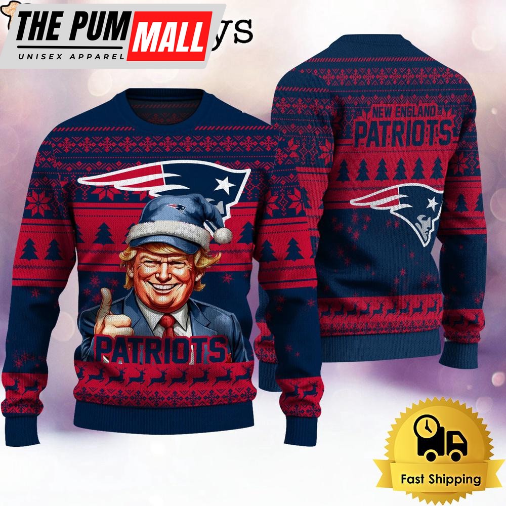 NFL New England Patriots Donald Trump Ugly Christmas Sweater
