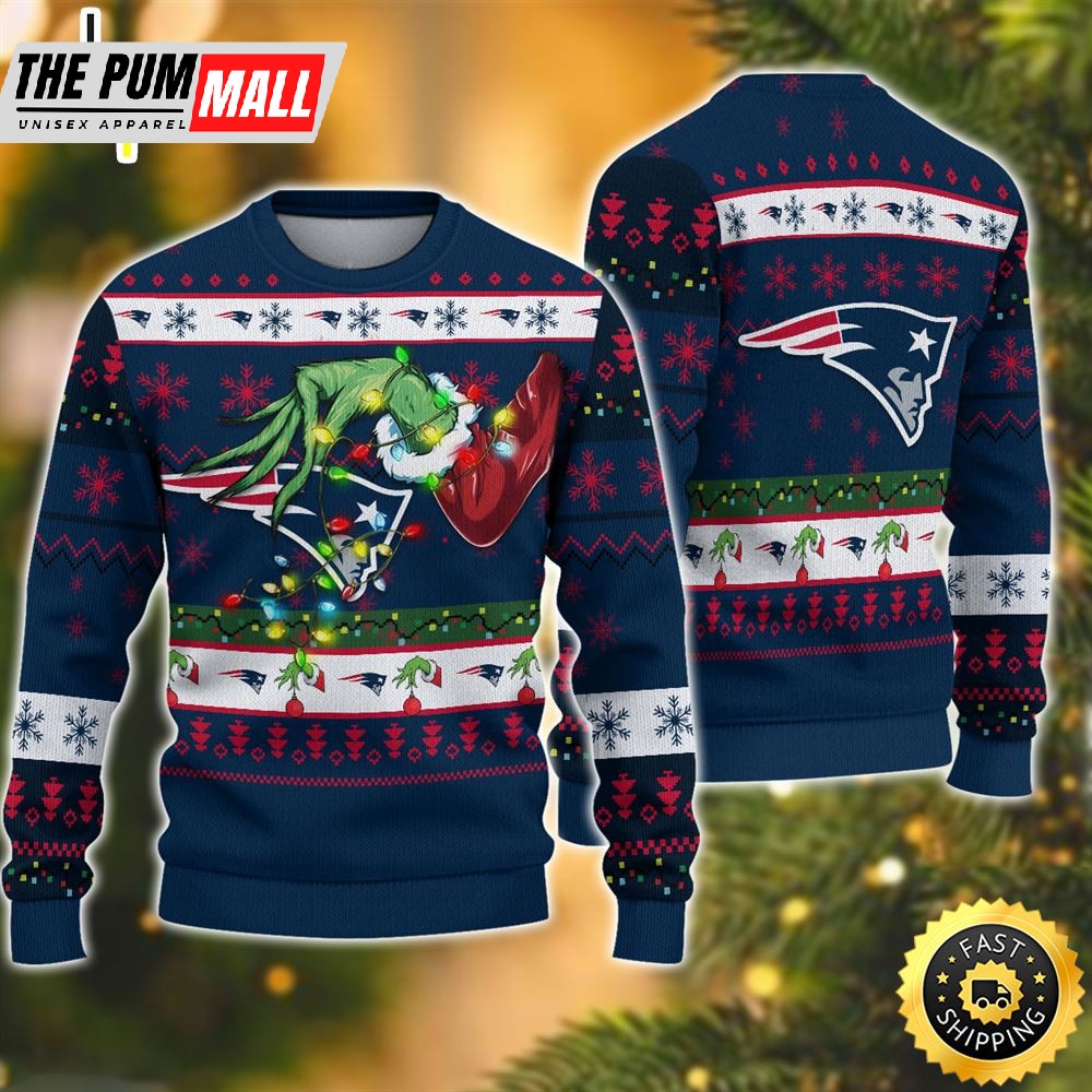 NFL New England Patriots Grinch Christmas Ugly Sweater