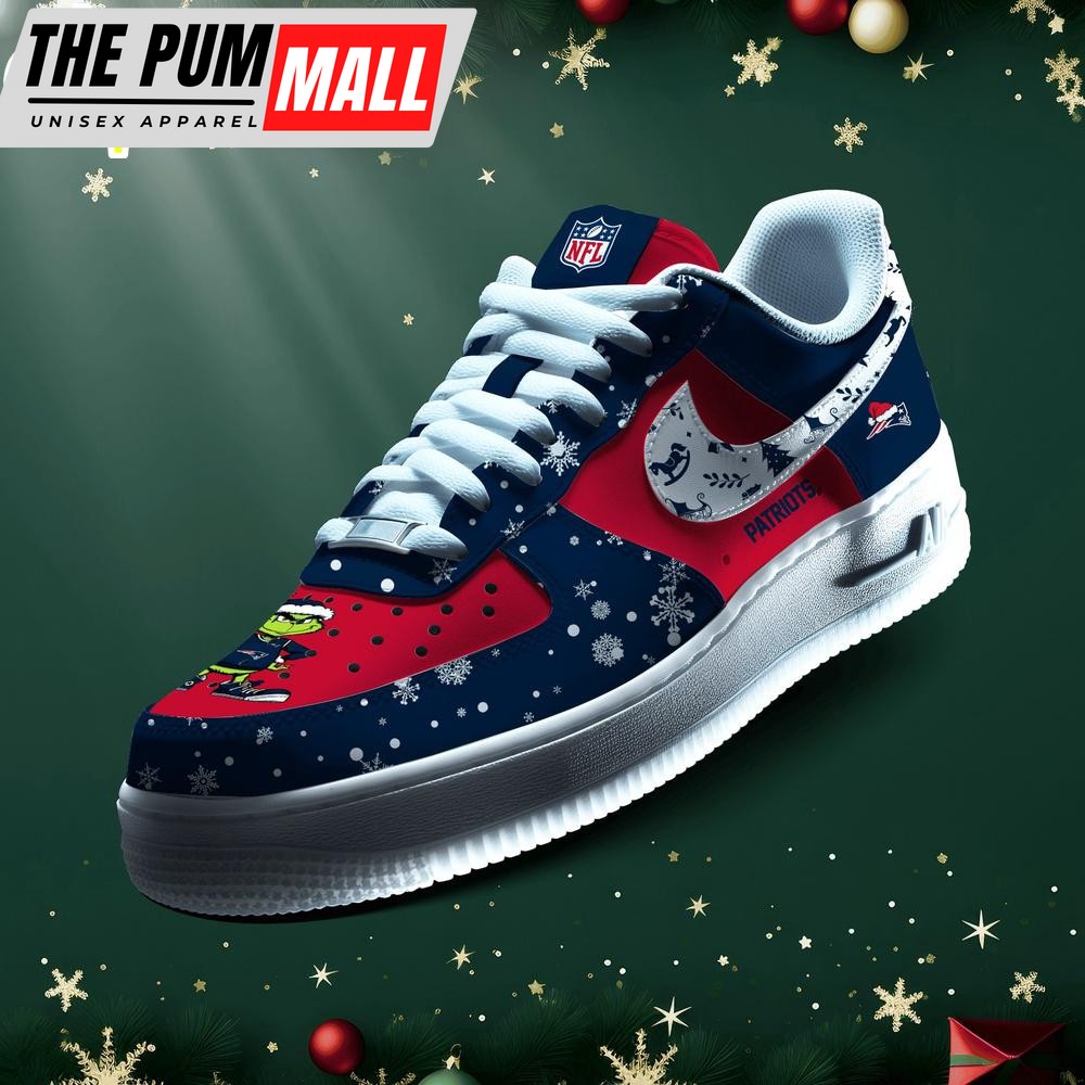 NFL New England Patriots Grinch Merry Christmas Sport Air Force 1 Shoes