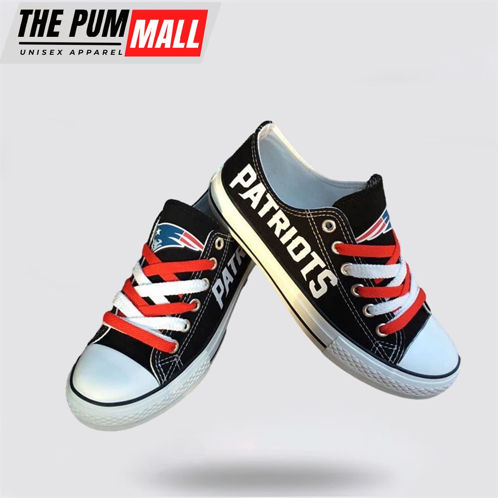 NFL New England Patriots Low Top Canvas Shoes Sport Sneakers Fuel Your Passion For The Game With Every Stride
