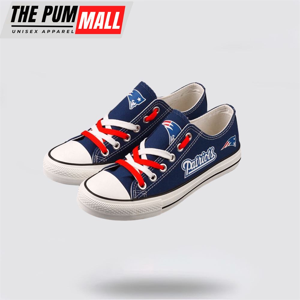 NFL New England Patriots Low Top Canvas Shoes Sport Sneakers Step Up Your Game With Unmatched Comfort And Support
