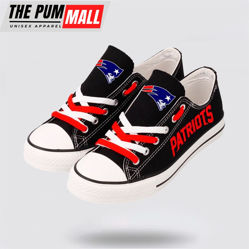 NFL New England Patriots Low Top Canvas Shoes Sport Sneakers Unleash Your Inner Athlete With Dynamic Style