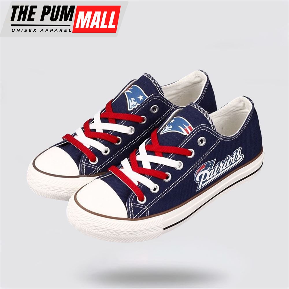 NFL New England Patriots Low Top Canvas Shoes Sport Sneakers Walk The Talk Of Team Pride With Every Step