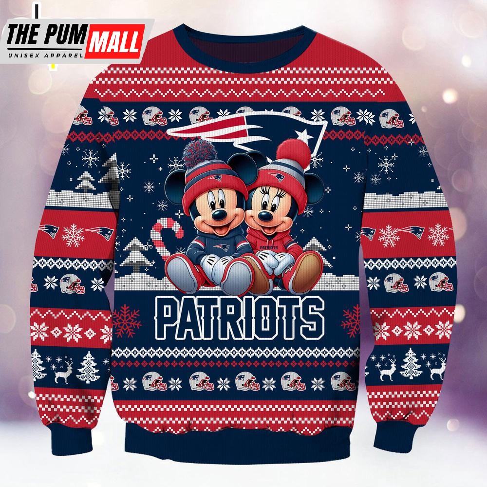nfl-new-england-patriots-mickey-and-minnie-cute-christmas-ugly-sweater-vwibvdud NFL New England Patriots Mickey And Minnie Cute Christmas Ugly Sweater