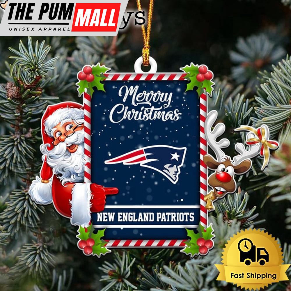 NFL New England Patriots Santa Claus Merry Christmas Ornament Limited Edition
