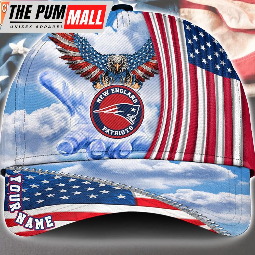 NFL New England Patriots Special American Flag Veterans Custom Cap