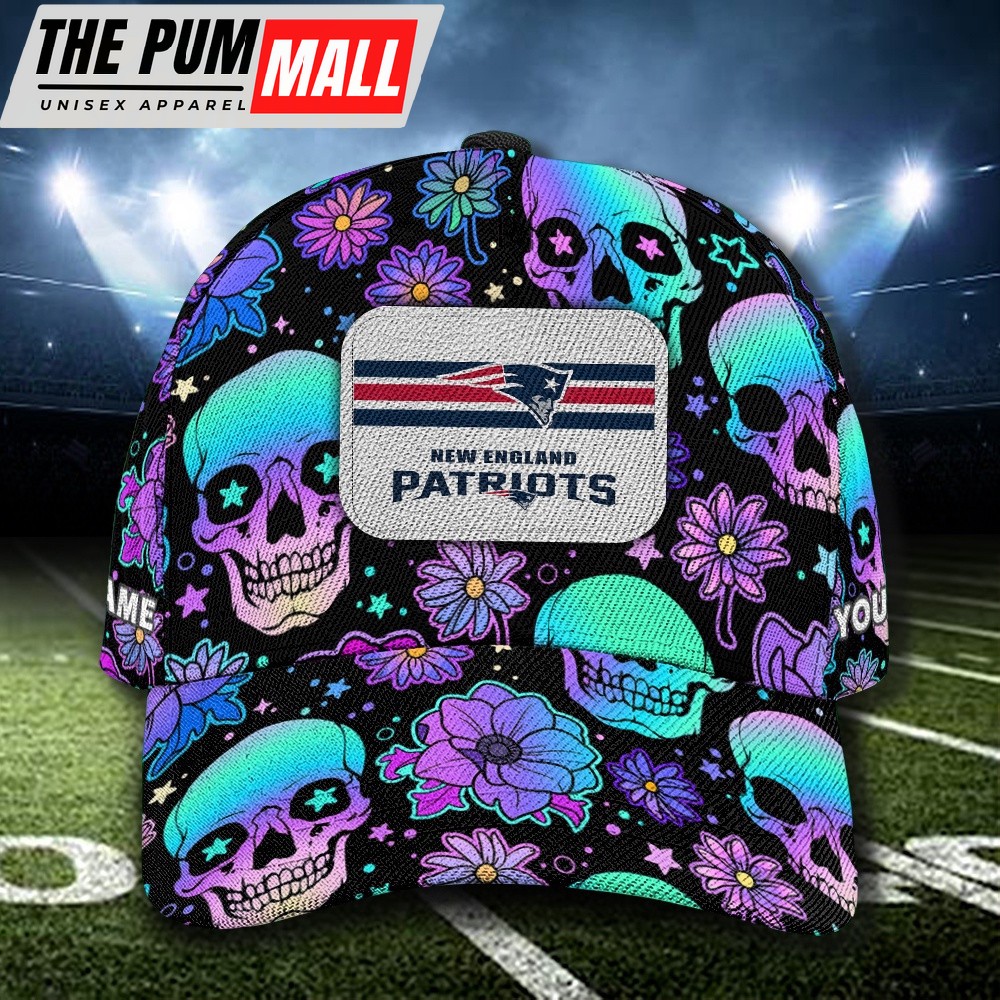 NFL New England Patriots Special Football Skull Halloween Custom Baseball Cap