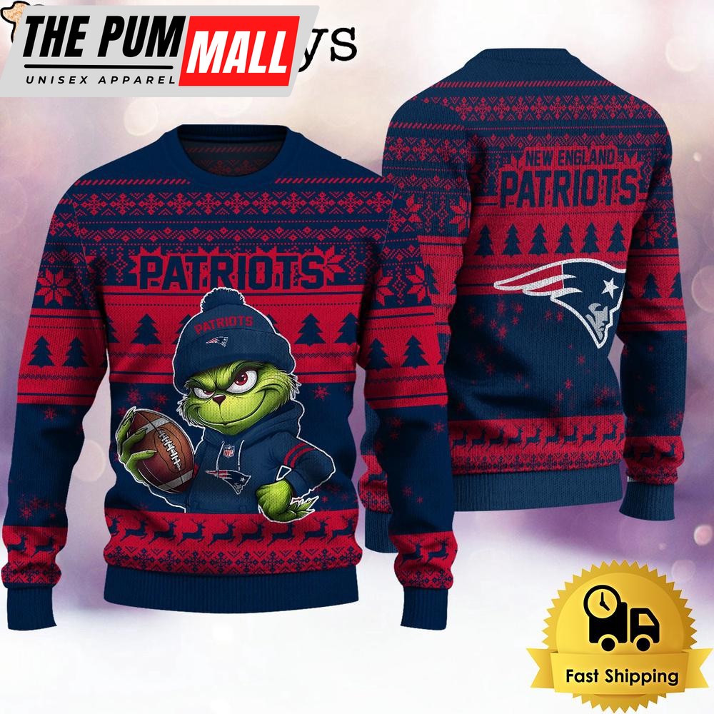 NFL New England Patriots The Grinch Ugly Christmas Sweater