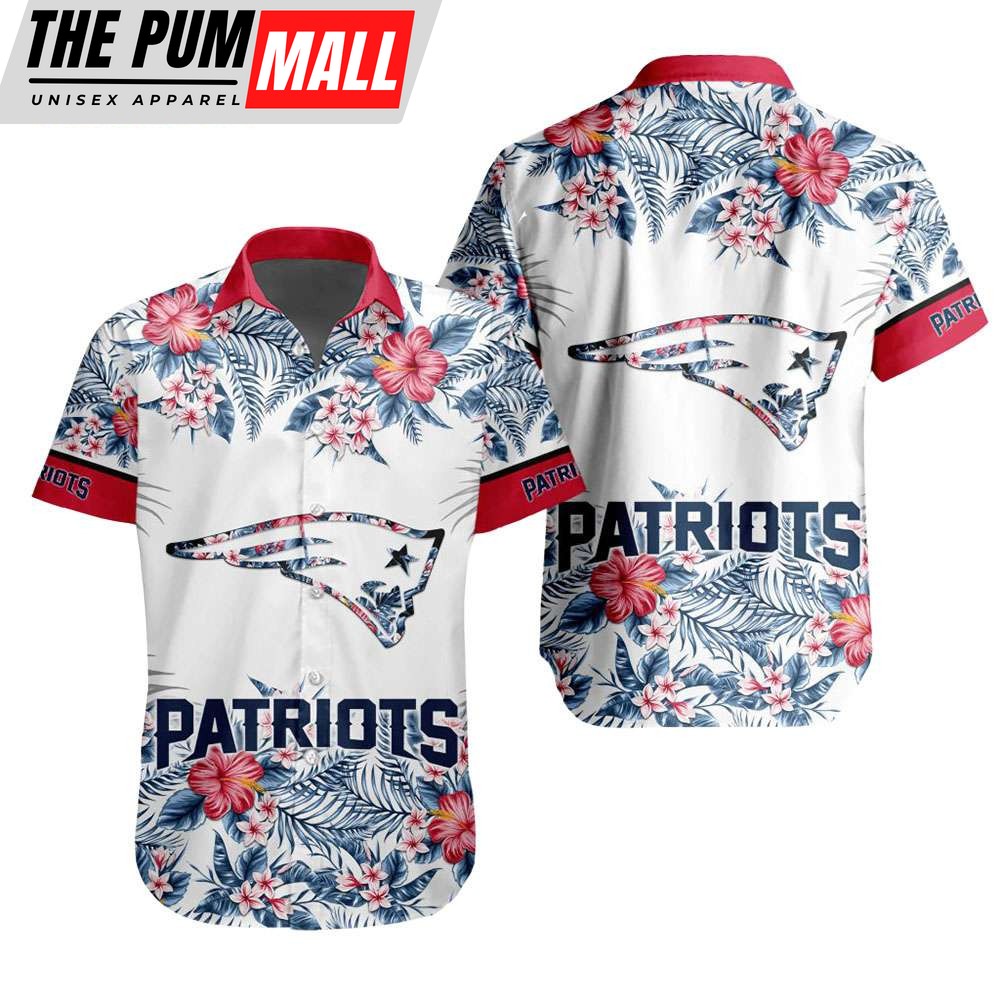 NFL New England Patriots Tropical Floral Hibiscus Hawaiian Shirt