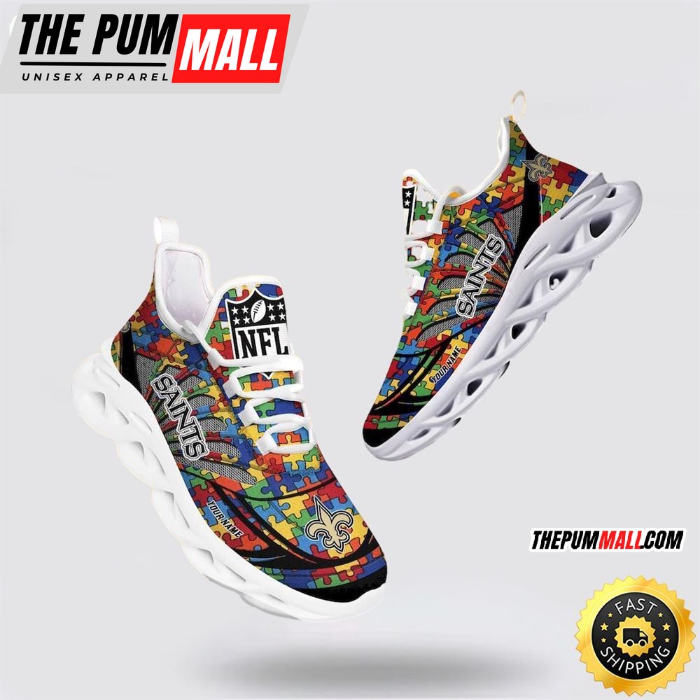 NFL New Orleans Saints Autism Awareness Max Soul Shoes Perfect Gift For Football Fans