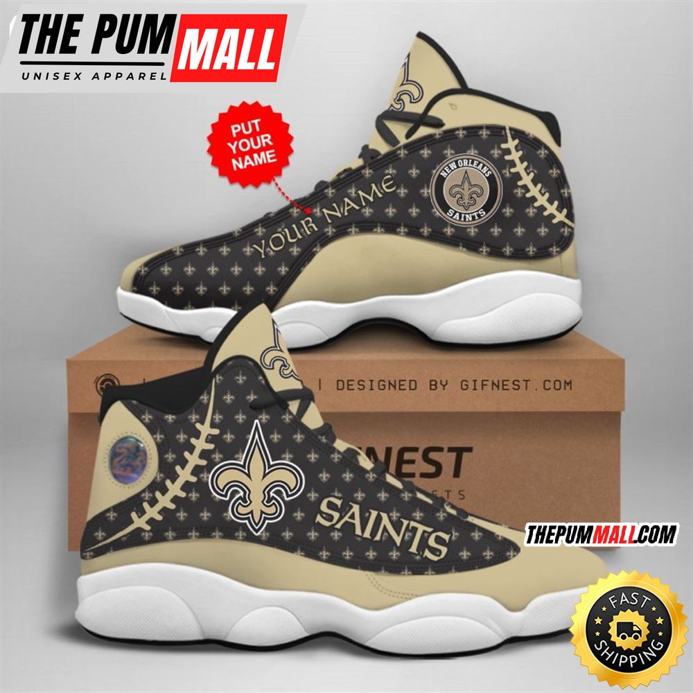 NFL New Orleans Saints Custom Name Air Jd 13 Shoes V3