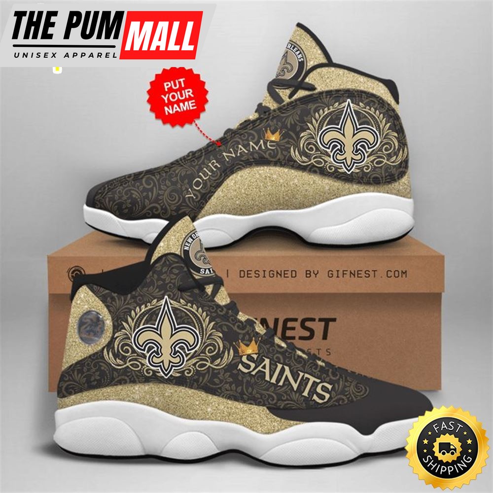NFL New Orleans Saints Custom Name Limited Version Air Jd 13 Shoes V2