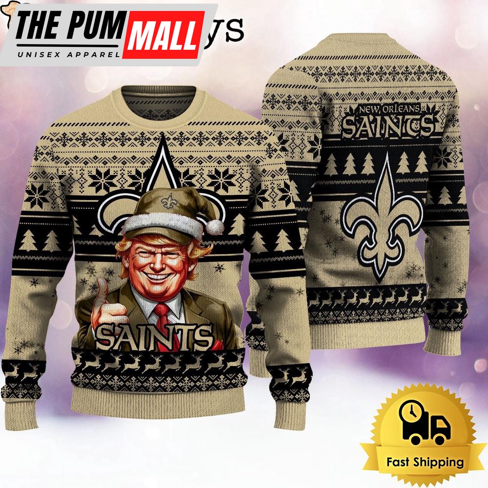 NFL New Orleans Saints Donald Trump Ugly Christmas Sweater