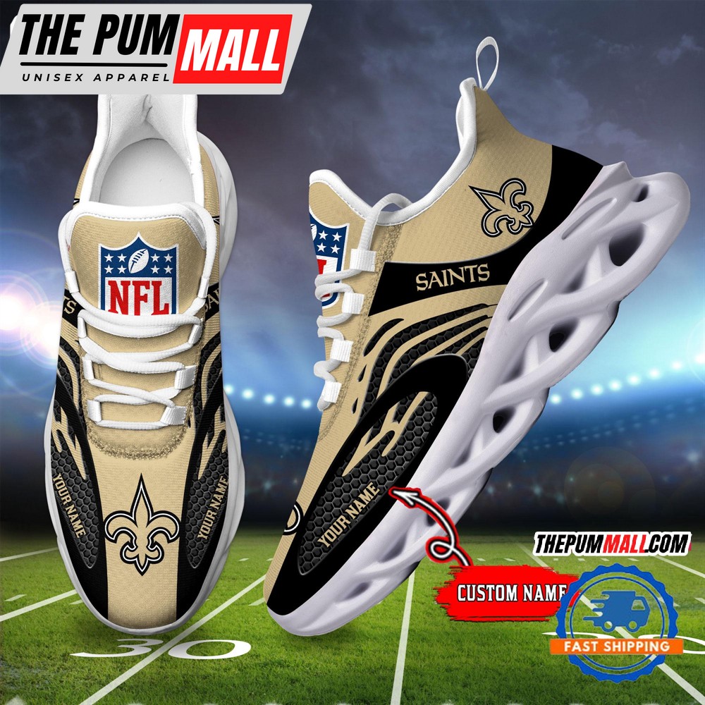 NFL New Orleans Saints Football Logo Team New Design Max Soul Shoes Sneaker