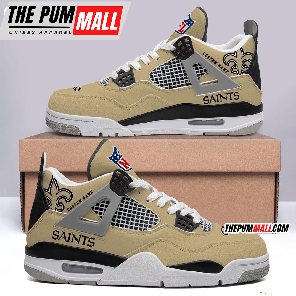 NFL New Orleans Saints Football Team Air Jd 4 Shoes Sneaker