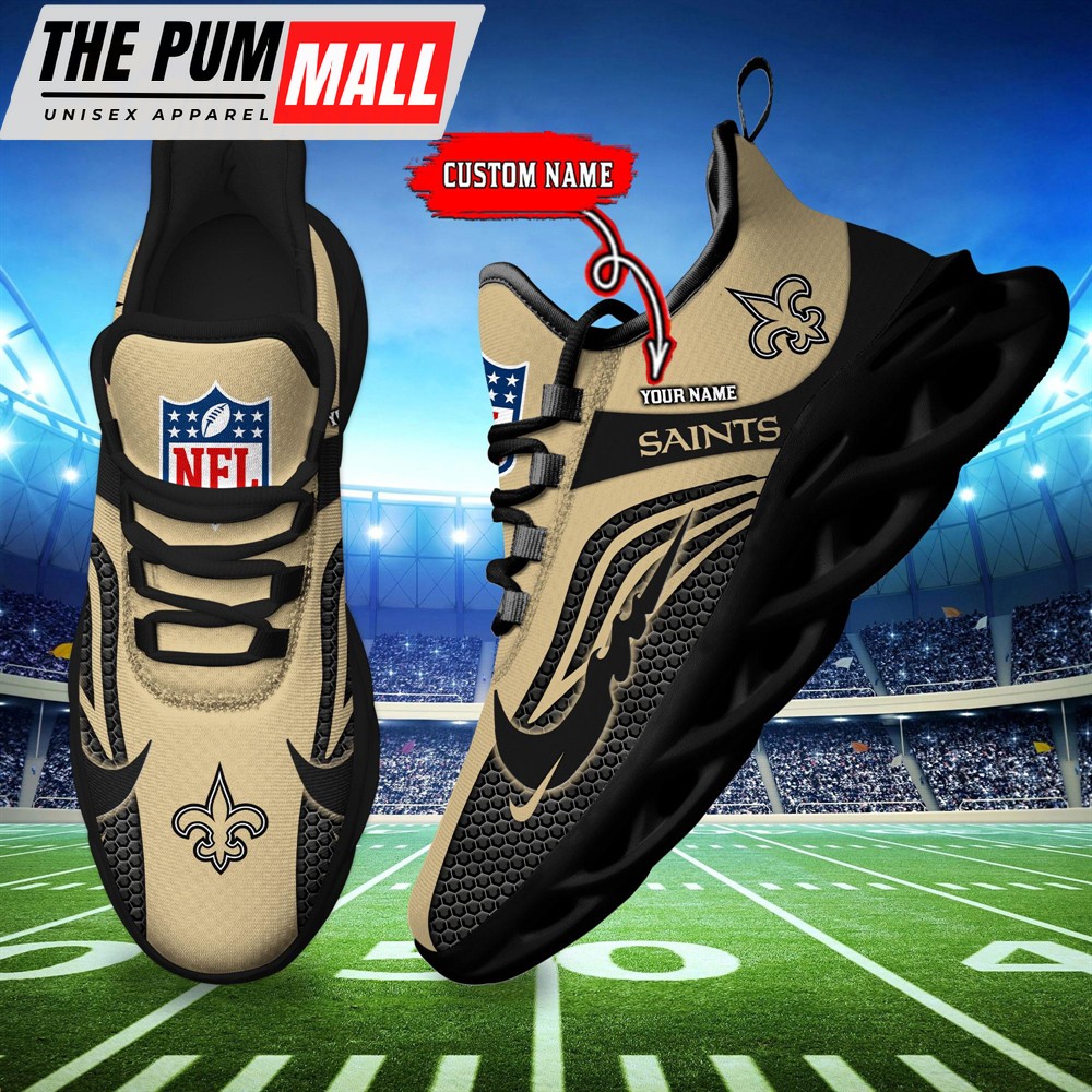 NFL New Orleans Saints Football Team New Design Max Soul Shoes Sneaker