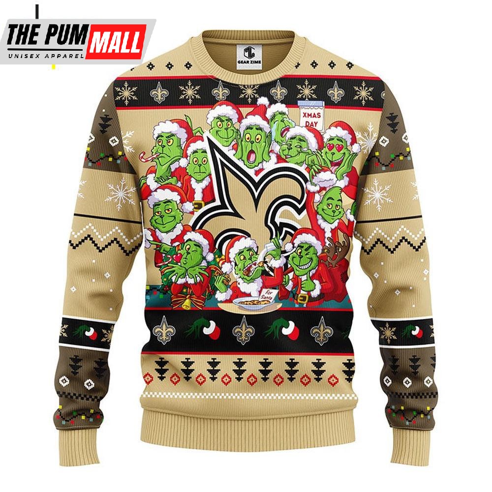 NFL New Orleans Saints Grinch All Over Print The Gricnh Christmas Ugly Sweater