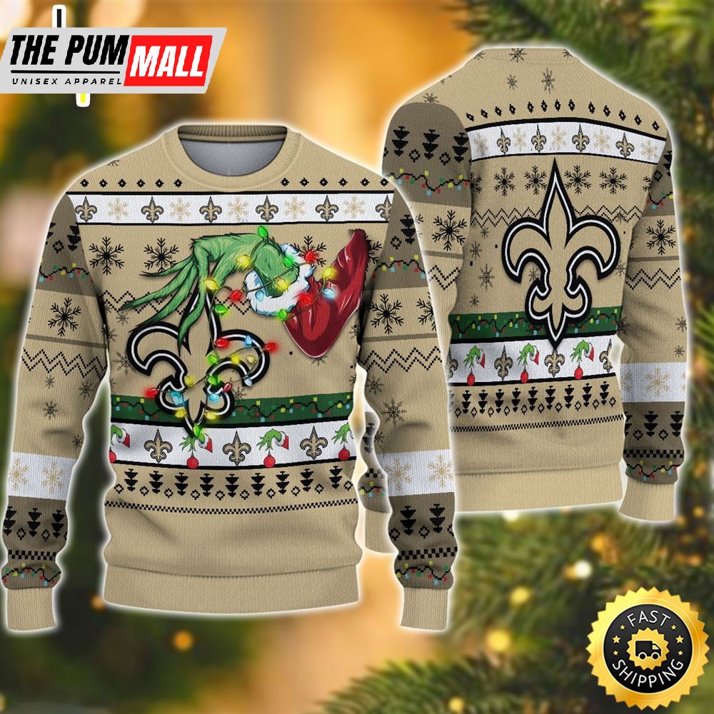 NFL New Orleans Saints Grinch Christmas Ugly Sweater