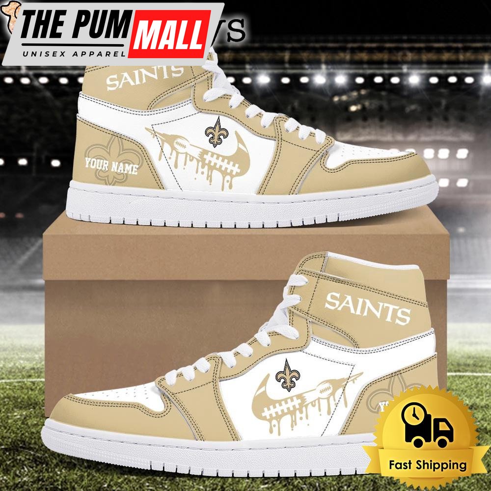 NFL New Orleans Saints Grunge Style Custom Air Jd 1 Shoes