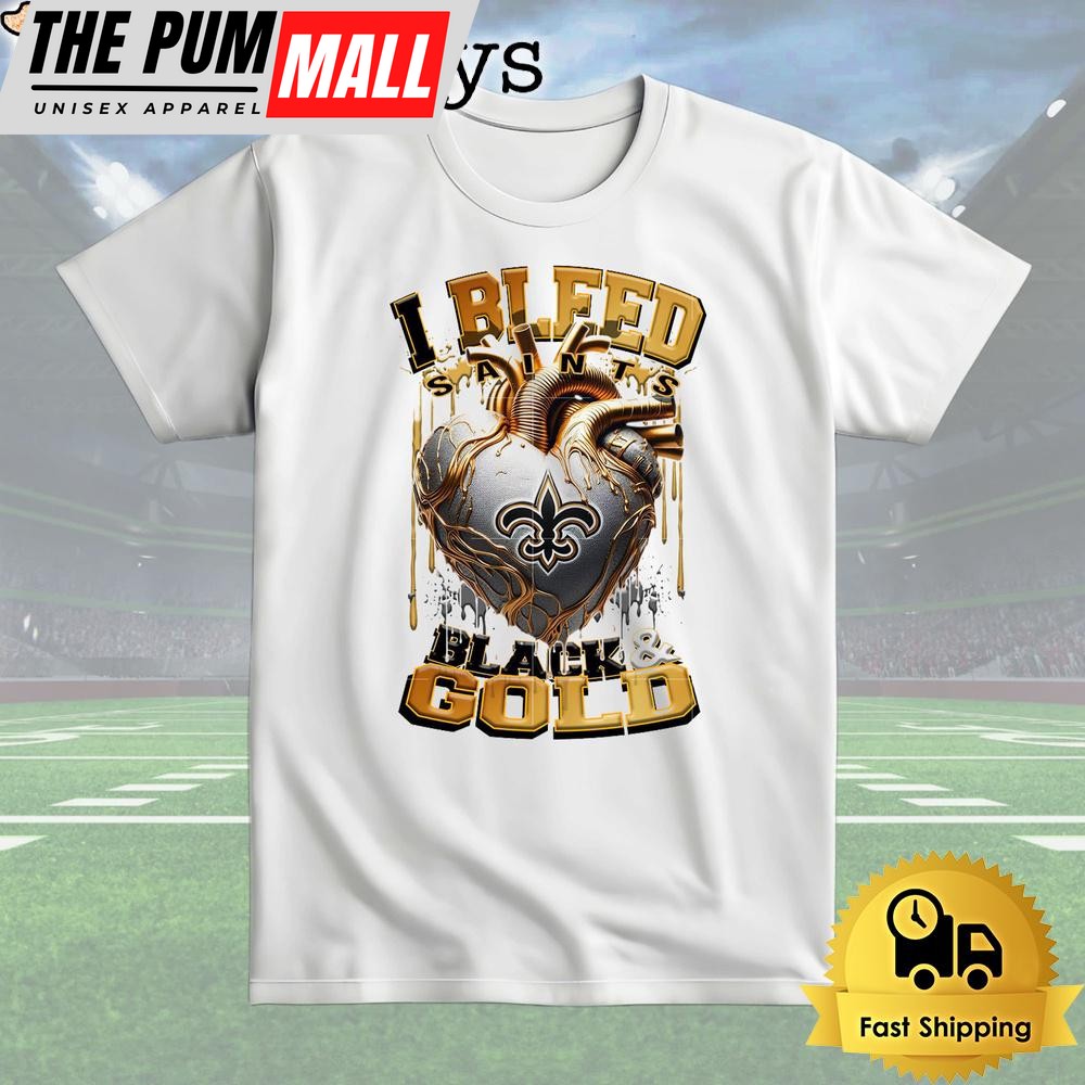 NFL New Orleans Saints I Bleed Black Gold T Shirt