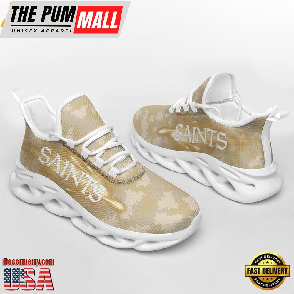 NFL New Orleans Saints Knitted Camouflage Max Soul Shoes , Running Sneakers Shoes