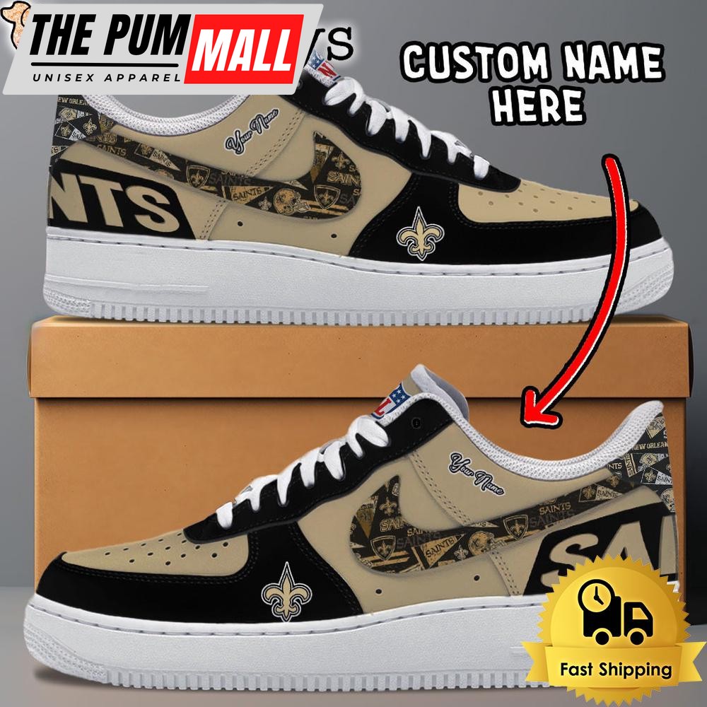 NFL New Orleans Saints Logo Team Design Custom Air Force 1 Shoes