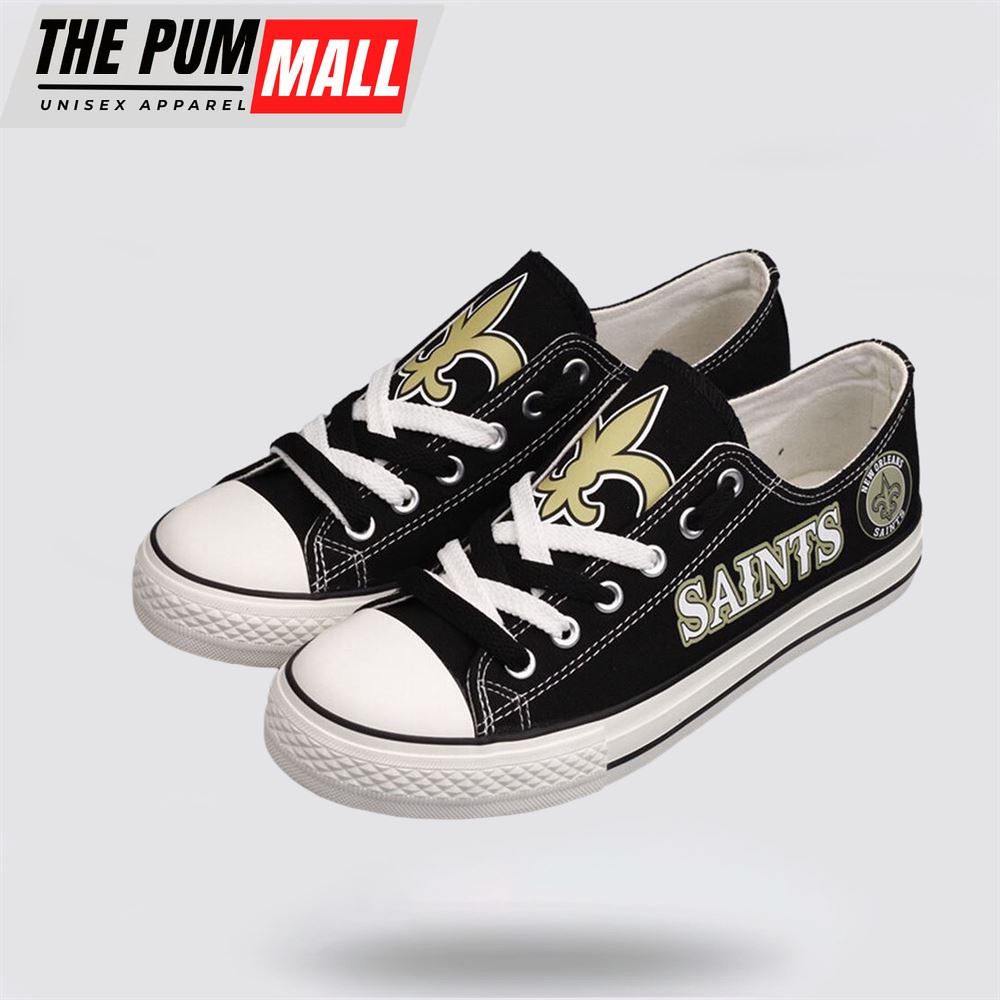 NFL New Orleans Saints Low Top Canvas Shoes Sport Sneakers Dominate The Streets With Authentic Nfl Style