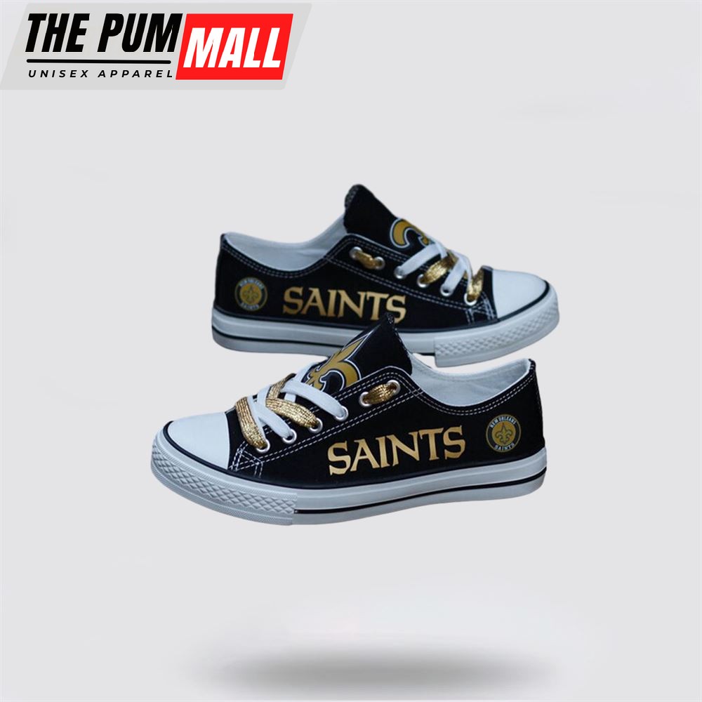 nfl-new-orleans-saints-low-top-canvas-shoes-sport-sneakers-experience-the-perfec-mji606um NFL New Orleans Saints Low Top Canvas Shoes Sport Sneakers Experience The Perfect Blend Of Style And Performance
