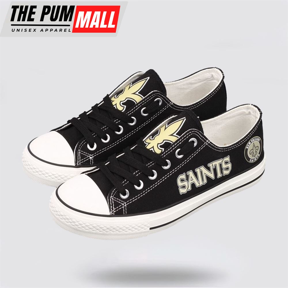 NFL New Orleans Saints Low Top Canvas Shoes Sport Sneakers Fuel Your Passion For The Game With Every Stride