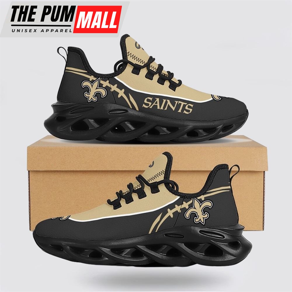 NFL New Orleans Saints Max Soul Shoes Sneakers Sport Shoes Fuel Your Passion For The Game With Every Stride