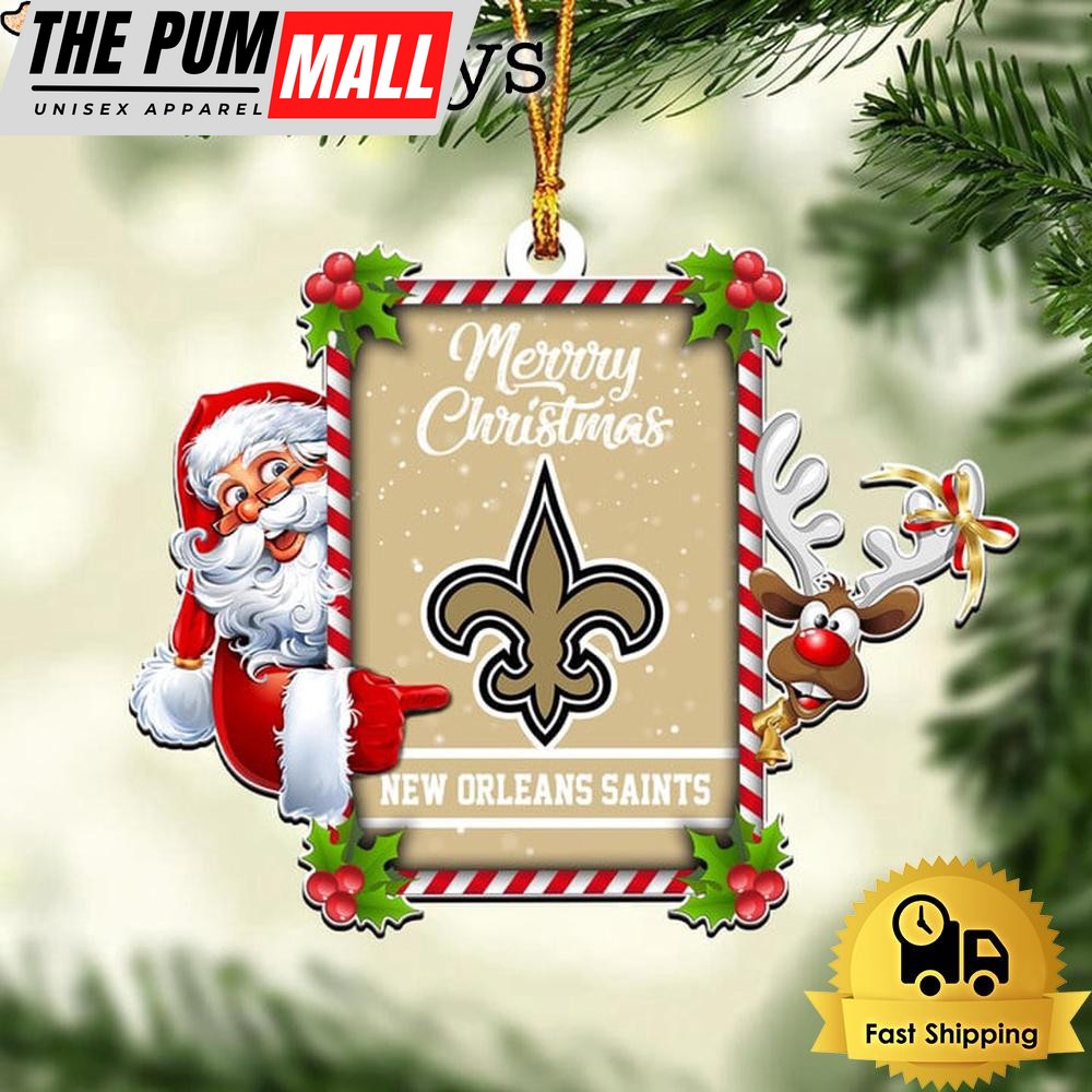 NFL New Orleans Saints Santa Claus Merry Christmas Ornament Limited Edition