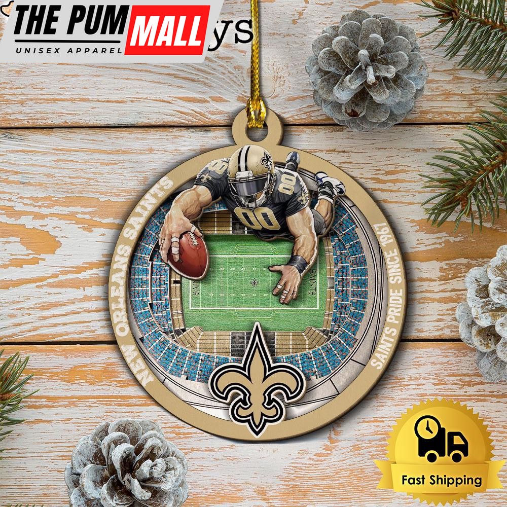 NFL New Orleans Saints StadiumView Layered Wood Christmas Ornament Limited Edition
