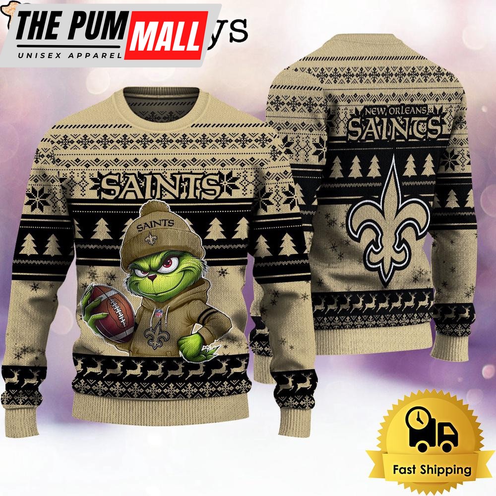 NFL New Orleans Saints The Grinch Ugly Christmas Sweater