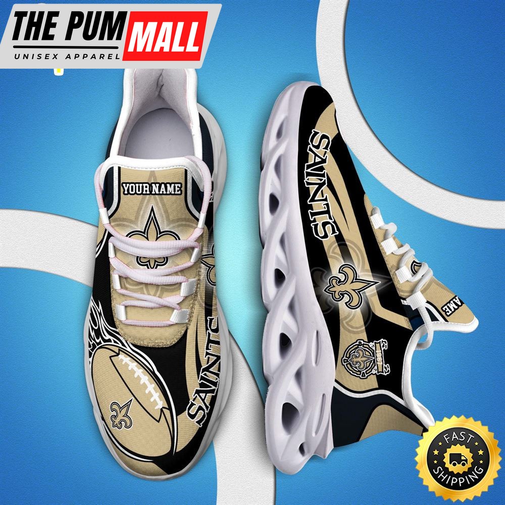NFL New Orleans Saints White C Sneakers Personalized Your Name